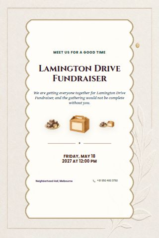 Lamington Drive Fundraiser invitation preview