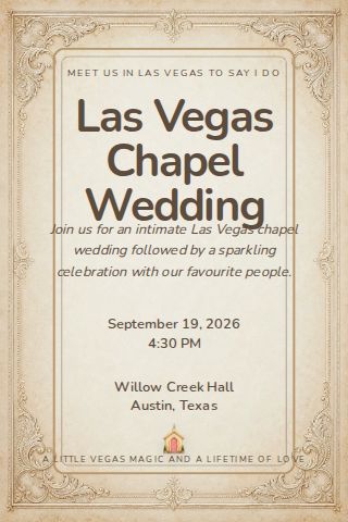 Las Vegas Chapel Wedding invitation design preview