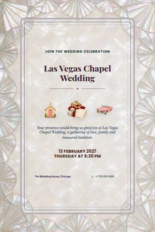 Las Vegas Chapel Wedding invitation preview