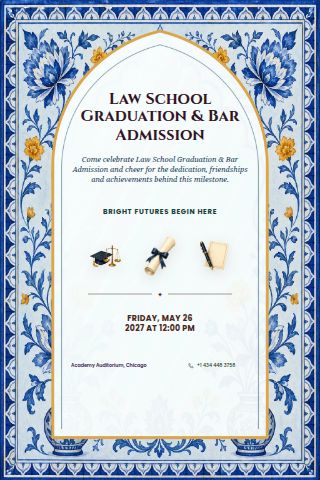 Law School Graduation & Bar Admission invitation preview