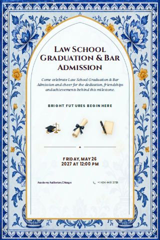 Law School Graduation & Bar Admission invitation design preview