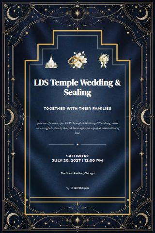 LDS Temple Wedding & Sealing invitation preview
