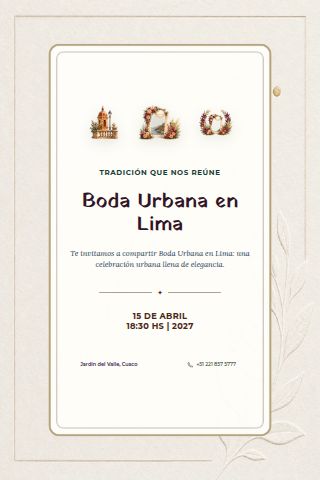 Lima City Wedding invitation design