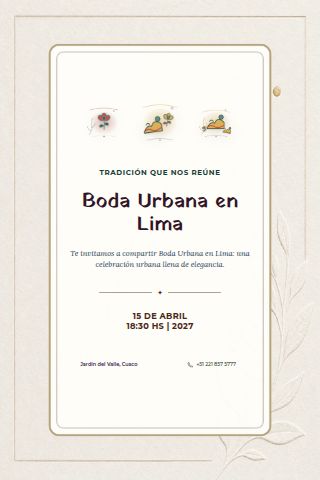 Lima City Wedding invitation design preview