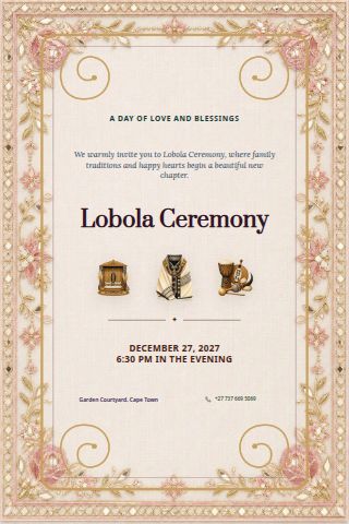 Lobola Ceremony invitation preview
