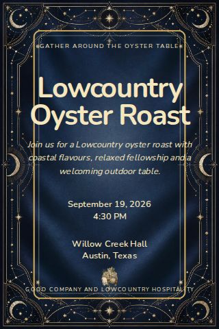Lowcountry Oyster Roast invitation design preview