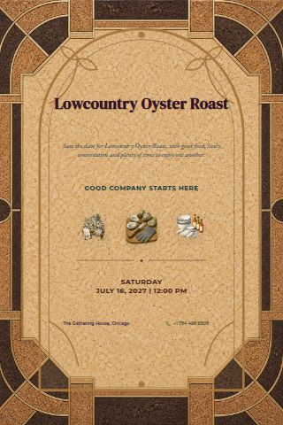Lowcountry Oyster Roast invitation preview