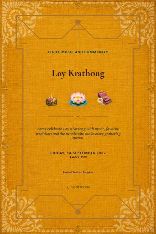Loy Krathong invitation preview