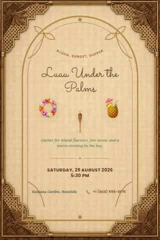 Luau & Tropical Party invitation preview