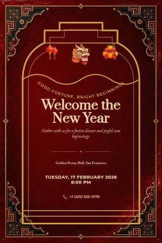 Lunar New Year invitation preview