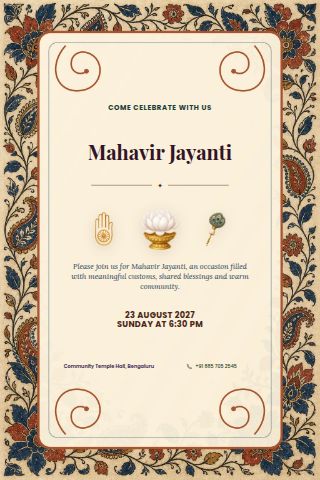 Mahavir Jayanti invitation preview