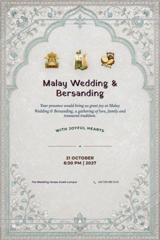 Malay Wedding & Bersanding invitation preview