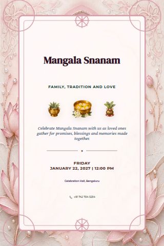 Mangala Snanam invitation preview