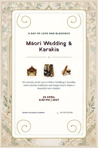 Māori Wedding & Karakia invitation preview