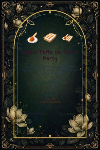 Maple Taffy on Snow Party invitation preview