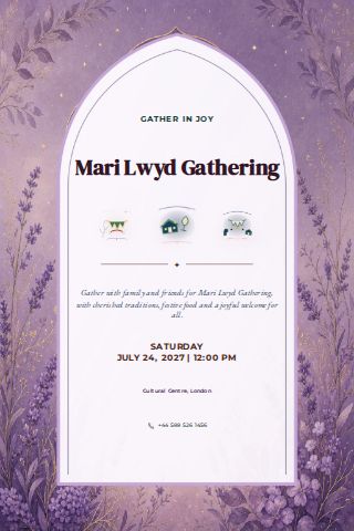 Mari Lwyd Gathering invitation design preview