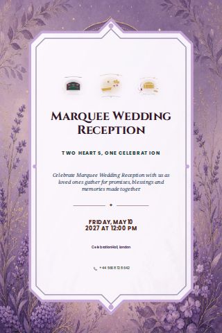 Marquee Wedding Reception invitation design preview