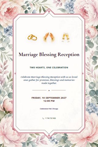 Marriage Blessing Reception invitation preview