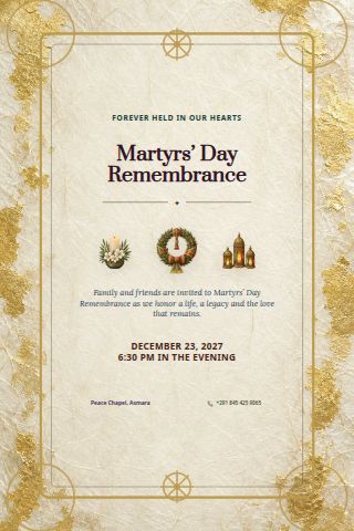 Martyrs’ Day Remembrance invitation preview