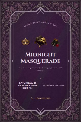 Masquerade Ball invitation preview