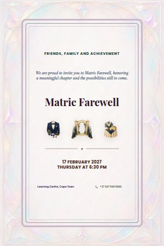 Matric Farewell invitation preview