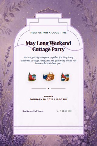 May Long Weekend Cottage Party invitation preview
