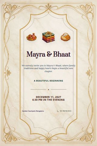 Mayra & Bhaat invitation preview