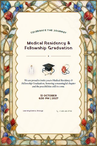 Medical Residency & Fellowship Graduation invitation design preview