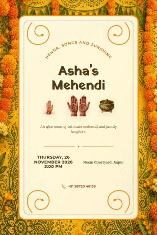 Mehendi invitation preview