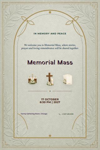 Memorial Mass invitation preview