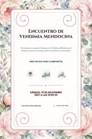 Mendoza Harvest Gathering invitation design preview