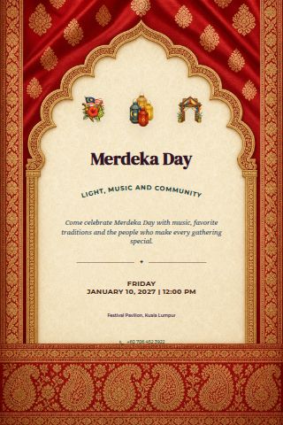 Merdeka Day invitation preview
