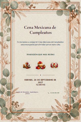 Mexican Adult Birthday Dinner invitation preview
