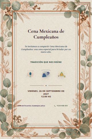 Mexican Adult Birthday Dinner invitation design preview