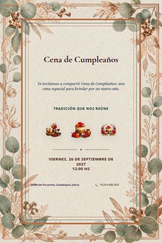 Adult Birthday Dinner invitation design