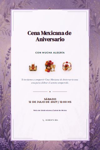 Mexican Anniversary Dinner invitation preview