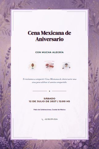 Mexican Anniversary Dinner invitation design preview