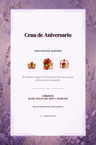 Anniversary Dinner invitation design preview