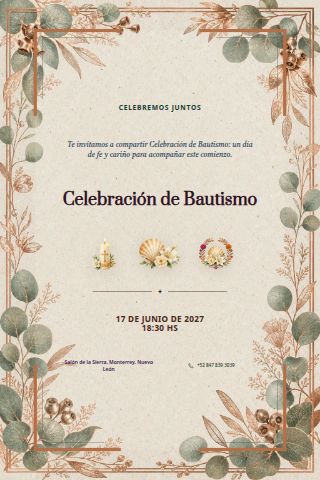Baptism Celebration invitation design