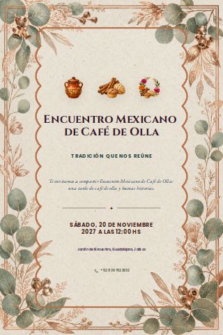 Mexican Café de Olla Gathering invitation preview