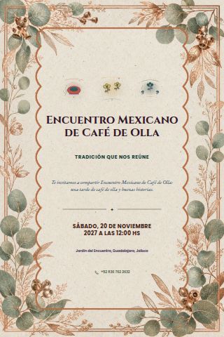 Mexican Café de Olla Gathering invitation design preview