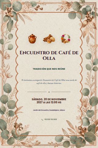 Café de Olla Gathering invitation design