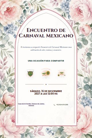 Mexican Carnival Gathering invitation design preview