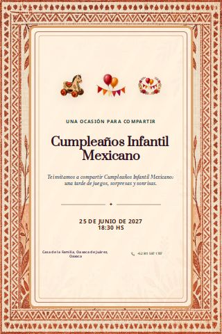 Mexican Children's Birthday invitation preview