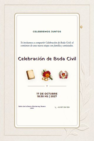 Civil Wedding Celebration invitation design