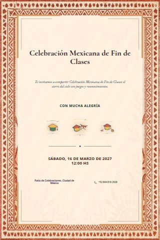 Mexican End-of-School-Year Celebration invitation design preview