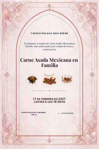 Mexican Family Carne Asada invitation preview