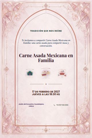 Mexican Family Carne Asada invitation design preview
