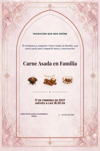 Family Carne Asada invitation design
