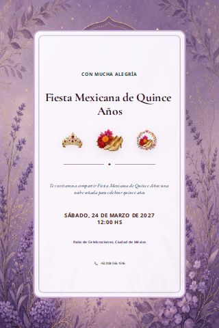 Mexican Fiesta de Quince invitation preview